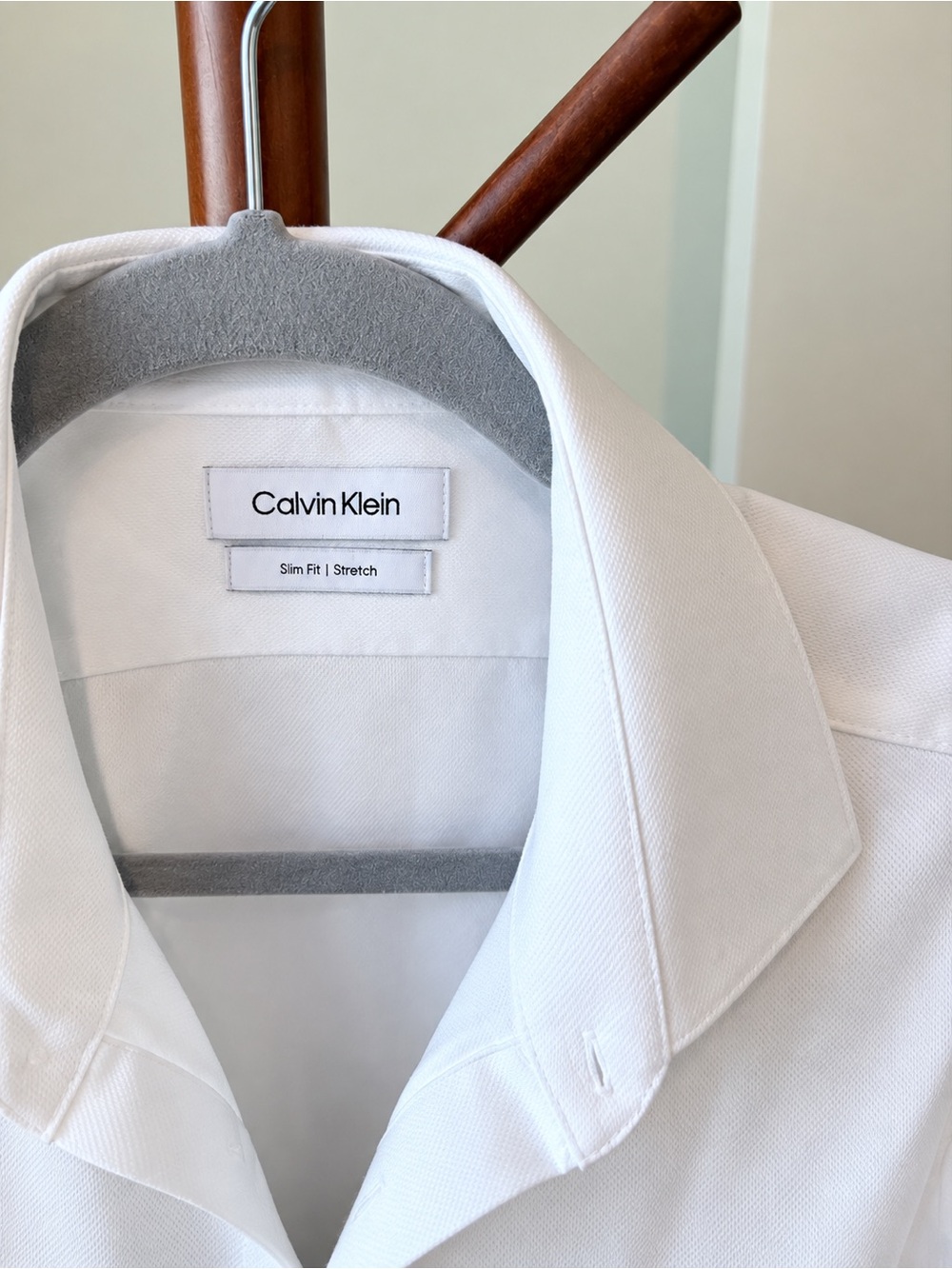 Calvin Klein White Men's Slim Stretch Dress Shirt